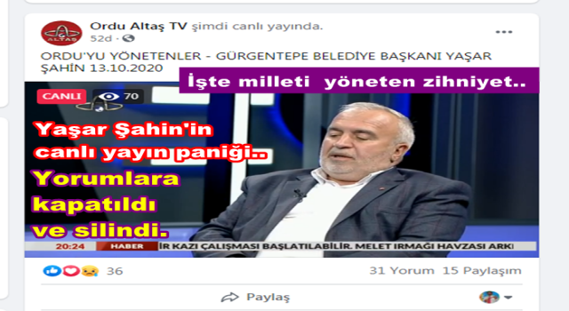 Gürgentepe Belediye başkanı Yaşar Şahin’e canlı yayında şok..